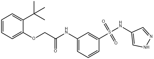 Acetamide, 2-[2-(1,1-dimethylethyl)phenoxy]-N-[3-[(1H-pyrazol-4-ylamino)sulfonyl]phenyl]- 结构式