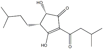 (4S)-3,4β-Dihydroxy-5β-(3-methylbutyl)-2-(3-methyl-1-oxobutyl)-2-cyclopenten-1-one 结构式