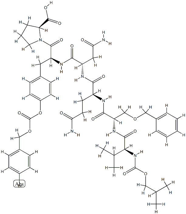 tert-butyloxycarbonyl-valyl-(benzyl)seryl-glutaminyl-asparaginyl-(BrZ)tyrosyl-proline 结构式