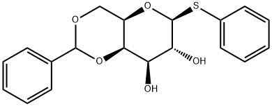 苯基 4,6-O-(苯基亚甲基)-1-硫代-BETA-D-吡喃半乳糖苷 结构式