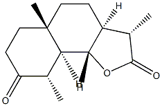(3S)-3,3aβ,4,5,5a,6,7,9,9aβ,9bα-Decahydro-3β,5aα,9β-trimethylnaphtho[1,2-b]furan-2,8-dione 结构式