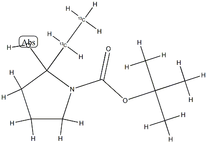 N-tert-Butyloxycarbonyl-2-ethyl-pyrrolidine-13C2 结构式
