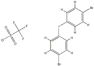 双(4-溴苯基)碘鎓三氟甲磺酸盐 结构式