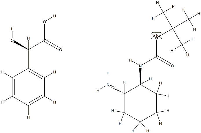 [(1S,2R)-2-氨基环己基]氨基甲酸叔丁酯-(R)-2-羟基-2-苯乙酸盐 结构式