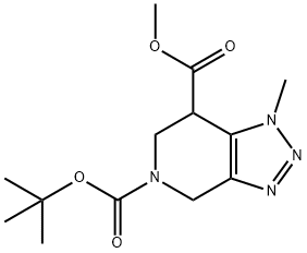 5-叔-丁基 7-甲基 1-甲基-6,7-二氢-1H-[1,2,3]三唑并[4,5-C]吡啶-5,7(4H)-二甲酸基酯 结构式