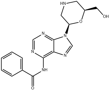 (2R-顺式)-N-[9-[6-(羟基甲基)-2-吗啉基]-9H-嘌呤-6-基]苯甲酰胺 结构式