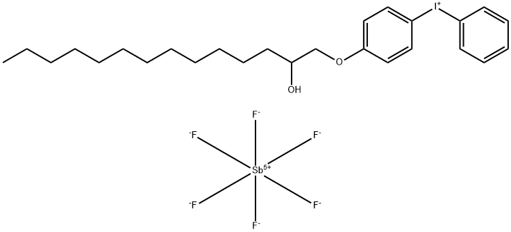 4-((2-羟基十四烷基)苯基)碘代六氟锑酸盐 结构式
