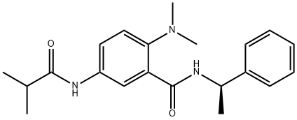 2-(DIMETHYLAMINO)-5-[(2-METHYL-1-OXOPROPYL)AMINO]-N-[(1R)-1-PHENYLETHYL]-BENZAMIDE 结构式