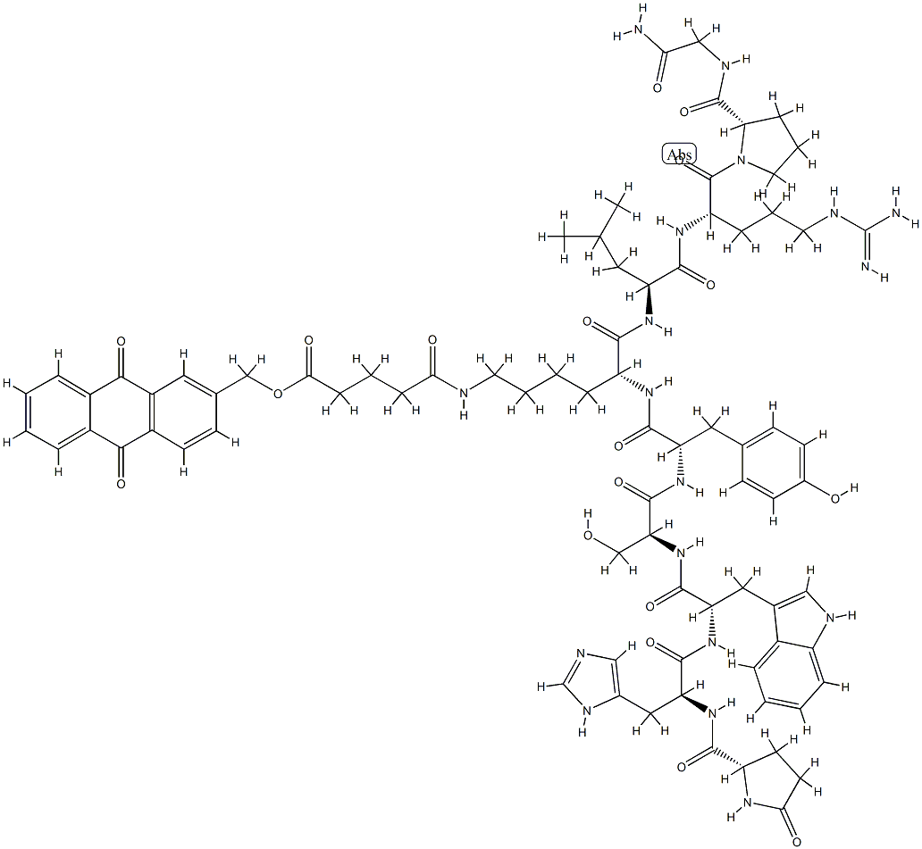 LHRH, lysine(6)-glutaryl-2-(hydroxymethyl)anthraquinone 结构式