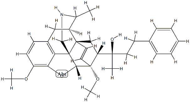 7-[1-PHENYL-3-HYDROXYBUT-3-YL]ENDOETHENOTETRAHYDROTHEBAINE 结构式