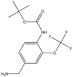 tert-butyl 4-(aminomethyl)-2-(trifluoromethoxy)phenylcarbamate 结构式