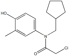 2-chloro-N-(cyclopentylmethyl)-N-(4-hydroxy-3-methylphenyl)acetamide 结构式