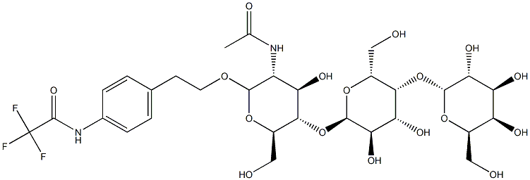 2-(p-trifluoroacetamidophenyl)ethyl O-galactopyranosyl-(1-4)-O-galactopyranosyl-(1-4)-2-acetamido-2-deoxy-glucopyranoside 结构式