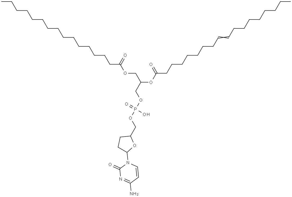 2',3'-dideoxycytidine monophosphate diglyceride 结构式