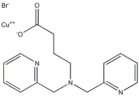 N,N-(bis(2-pyridylmethyl)-gamma-aminobutyrato)copper(II) 结构式