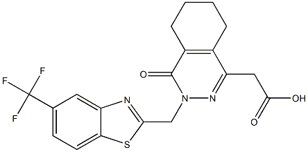 3,4-dihydro-4-oxo-5,6-cyclohexano-3-((5-(trifluoromethyl)benzothiazol-2-yl)methyl)-1-pyridazineacetic acid 结构式
