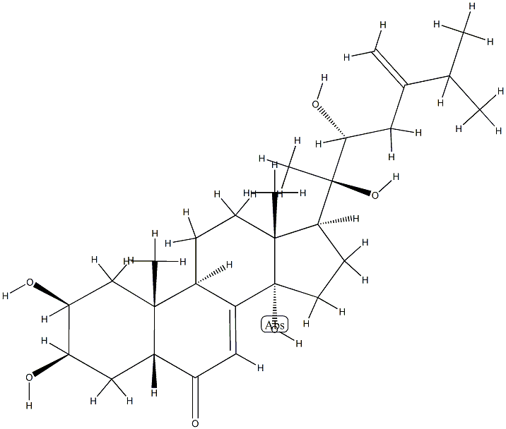 Ergosta-7,24(28)-dien-6-one,2,3,14,20,22-pentahydroxy-, (2b,3b,5b,22R)- 结构式