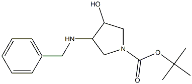 反式叔丁基3-(苄基氨基)-4-羟基吡咯烷-1-羧酸酯 结构式