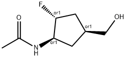Acetamide, N-[2-fluoro-4-(hydroxymethyl)cyclopentyl]-, (1-alpha-,2-ba-,4-alpha-)- (9CI) 结构式