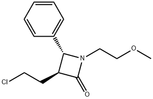 (3S,4R)-3-(2-chloroethyl)-1-(2-methoxyethyl)-4-phenylazetidin-2-one 结构式