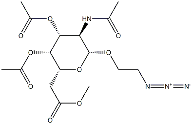 2-叠氮基乙基 2-(乙酰氨基)-2-脱氧-BETA-D-吡喃葡萄糖苷 3,4,6-三乙酸酯 结构式