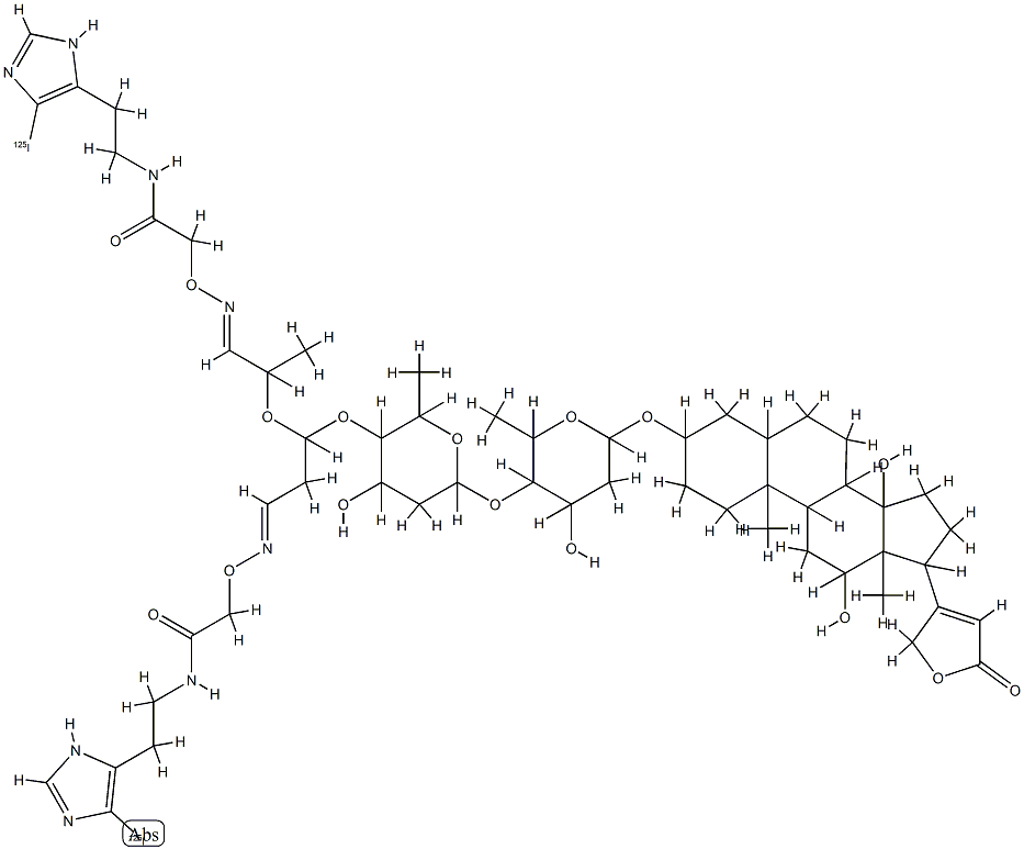 digoxin-iodohistamine(bis(O-carboxymethyloxime)) 结构式