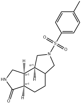 (3AR,8AS,8BS)-7-甲苯磺酰十氢吡咯并[3,4-E]异吲哚-3(2H)-酮 结构式