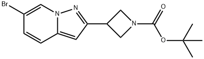 叔-丁基 3-(6-溴吡唑并[1,5-A]吡啶-2-基)吖丁啶-1-甲酸基酯 结构式