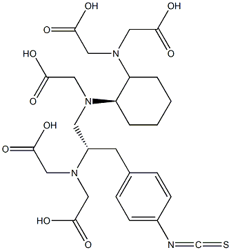 N-(2-amino-3-(4-isothiocyanatophenyl)propyl)cyclohexane-1,2-diamine-N,N',N',N'',N''-pentaacetic acid 结构式