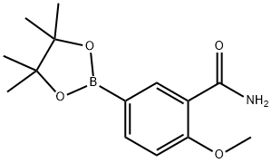 2-甲氧基-5-(4,4,5,5-四甲基-1,3,2-二噁硼戊环-2-基)苯甲酰胺 结构式