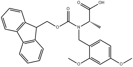 N-[(2,4-二甲氧基苯基)甲基]-N-[芴甲氧羰基]-L-丙氨酸 结构式