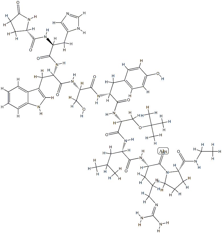 (DES-GLY10,D-TYR5,D-SER(TBU)6,PRO-NHET9)-LHRH 结构式