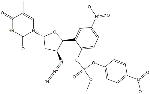 3'-azidothymidine-5'-bis(4-nitrophenyl)phosphate 结构式
