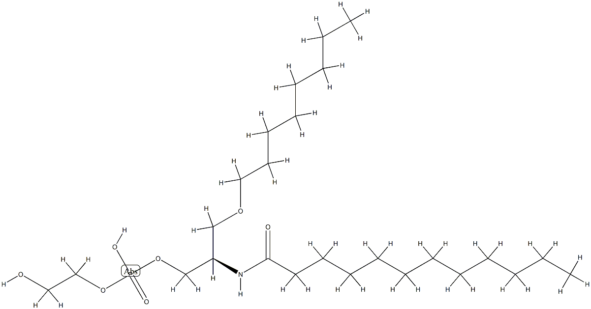 1-octyl-2-(N-dodecanoylamino)-2-deoxyglycero-3-phosphoglycol 结构式