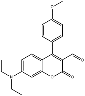 7-Diethylamino-3-formyl-4-(4’-methoxyphenyl)coumarin 结构式