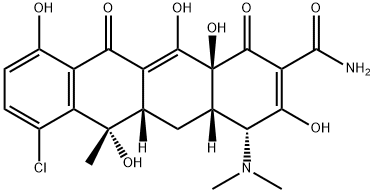 氯四环素盐酸盐（差向金霉素） 结构式