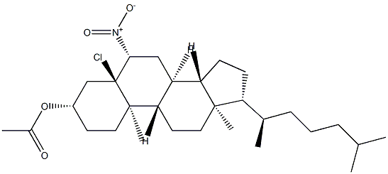 Acetic acid 5-chloro-6β-nitro-5α-cholestan-3β-yl ester 结构式