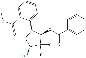 2-脱氧-2,2-二氟-D-核糖-3,5-二苯甲酸酯 结构式