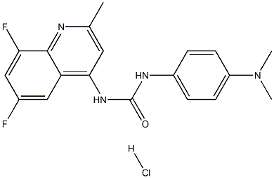 N-(6,8-二氟-2-甲基-4-喹啉基)-N'-[4-(二甲基氨基)苯基]脲盐酸盐 结构式
