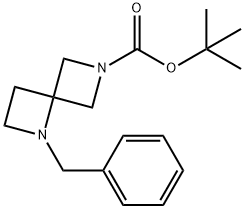 叔-丁基 1-苯甲基-1,6-二氮杂螺[3.3]庚烷-6-甲酸基酯 结构式