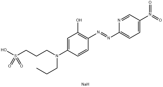 3-羟基-4-(5-硝基吡啶偶氮)丙苯胺基丙烷磺酸钠 结构式