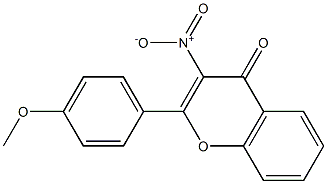 4H-1-Benzopyran-4-one,2-(4-methoxyphenyl)-3-nitro-(9CI) 结构式