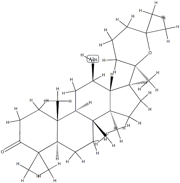 (20R)-20,25-Epoxy-12β-hydroxydammaran-3-one 结构式
