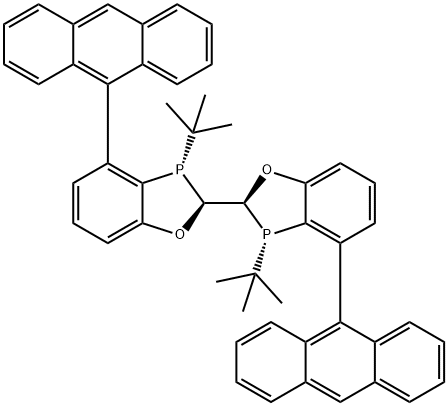 (2S,2'S,3S,3'S)-4,4'-二(9-蒽基)-3,3'-二(叔丁基)-2,2',3,3'-四氢-2,2'-二苯并[D][1,3]氧,膦戊轭 结构式