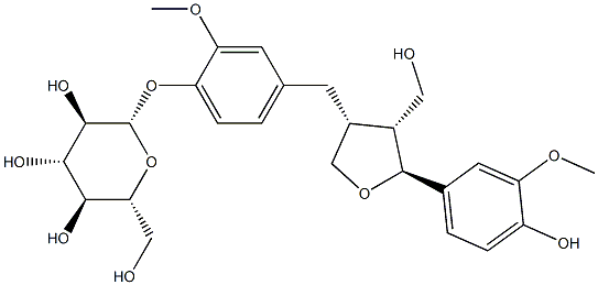 落叶松脂醇 4-O-葡萄糖 结构式