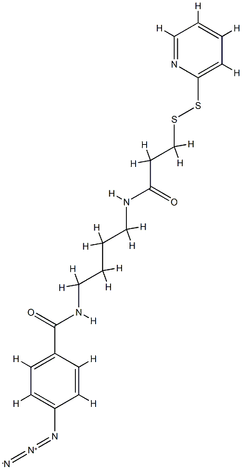 N-(4-(4-azidobenzamido)butyl)-3-(2'-pyridyldithio)propionamide 结构式