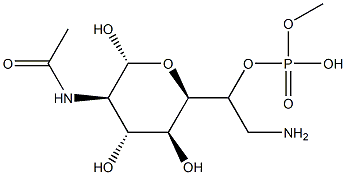2'-aminoethylphosphoryl(-6)-N-acetylglucosamine 结构式