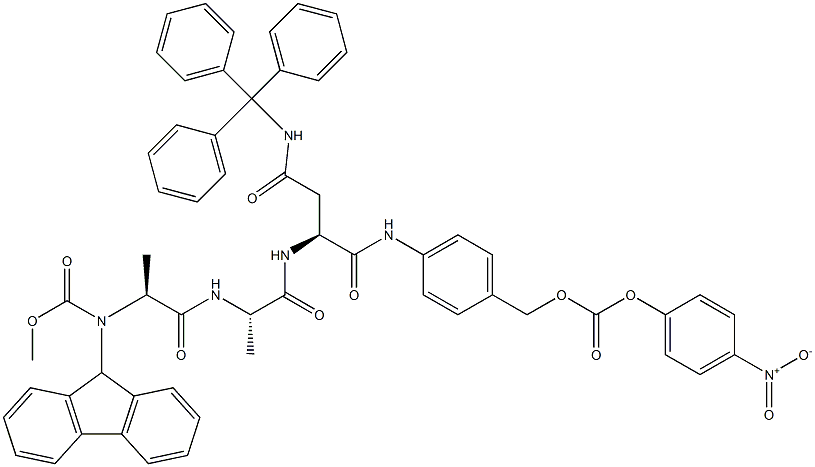 FMOC-ALA-ALA-ASN(TRT)-PAB-PNP 结构式