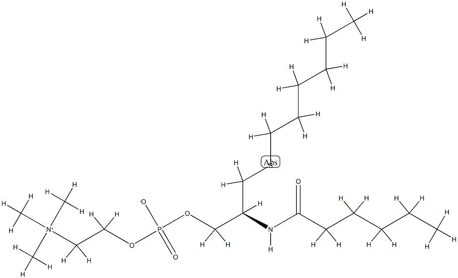 1-(hexylthio)-2-(hexanoylamino)-1,2-dideoxy-sn-glycero-3-phosphocholine 结构式