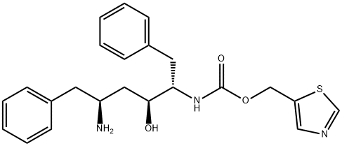 (2S,3S,5S)-5-氨基-2-(N-((5-噻唑基)-甲氧羰基)氨基)-1,6-二苯基-3-羟基己烷 结构式